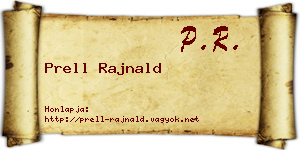 Prell Rajnald névjegykártya